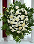 White Funeral Standing Spray