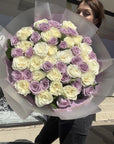 Purple & White Roses