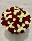 White & Red Premium Rose Bouquet