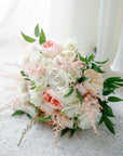 Peach & White Bridal Bouquet