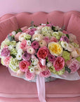 Pink Elegance Floral Basket