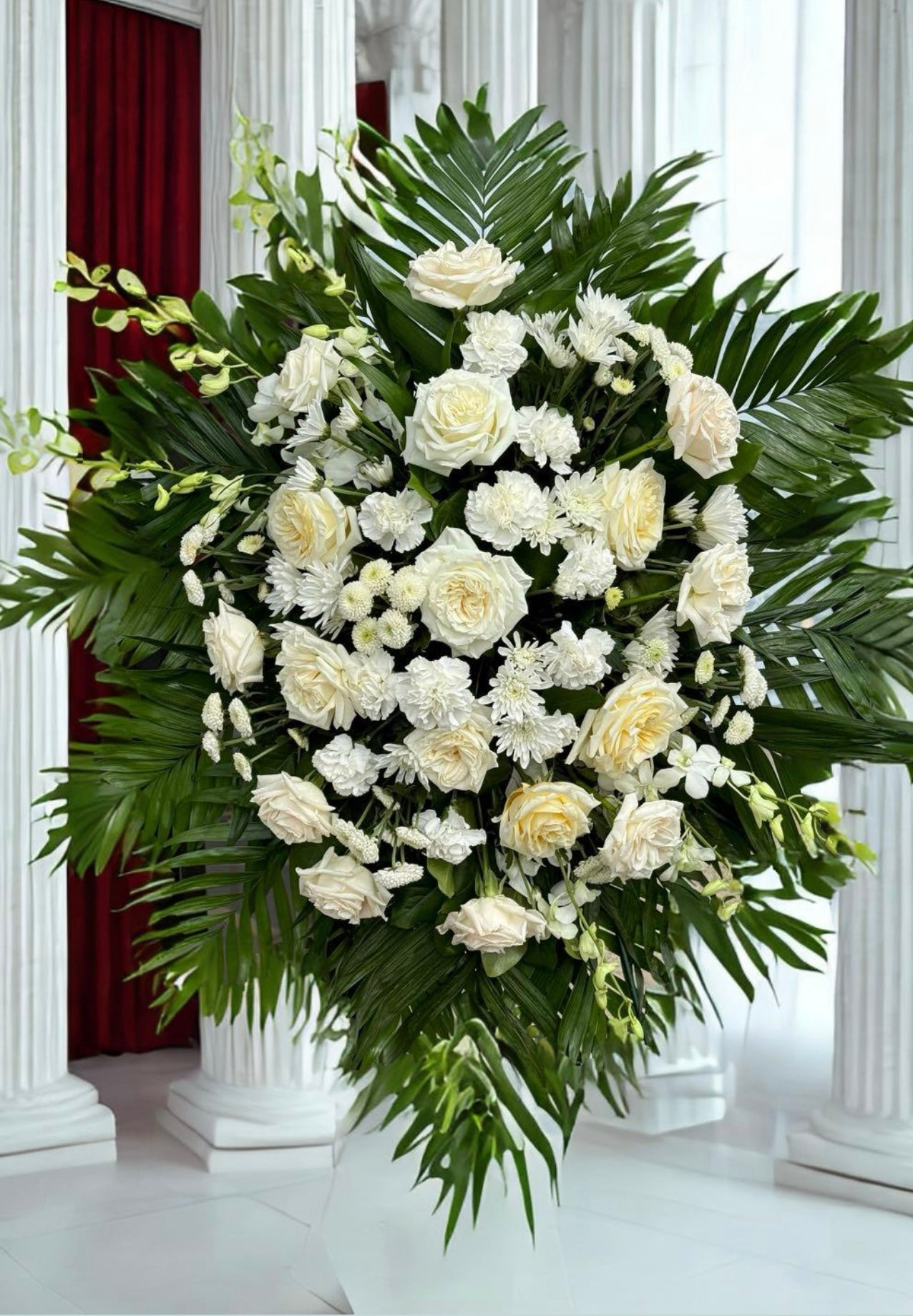 White Funeral Standing Spray #65 image 0