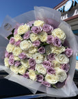 Purple & White Roses 