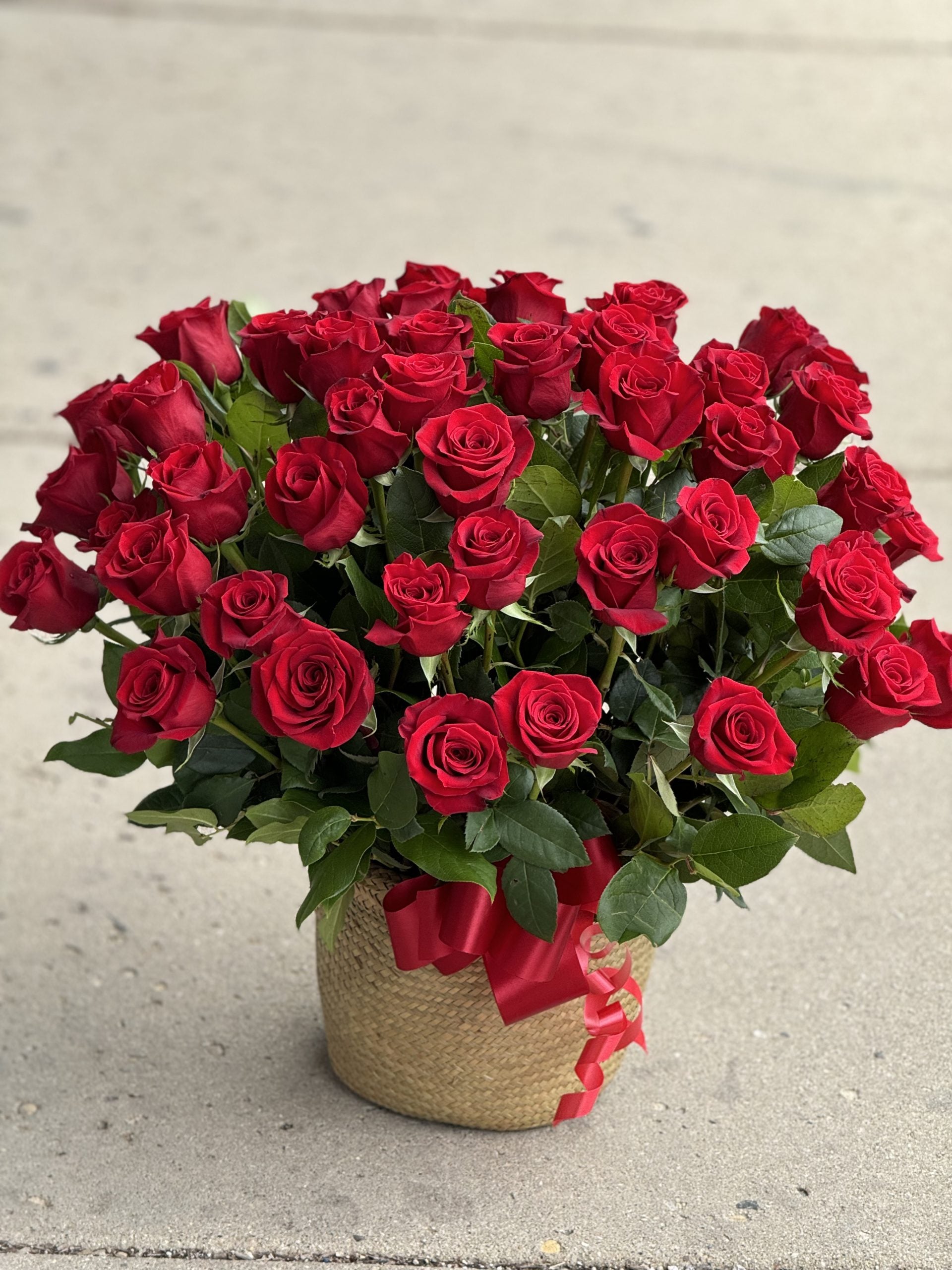 Flower basket of 50 red roses #41 image 0