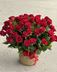 Flower basket of 50 red roses 