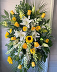 Yellow Blooms Funeral Spray