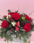 Crimson Evergreen Elegance Arrangement