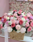 Large Ranunculus and Peony Basket