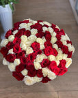 White & Red Premium Rose Bouquet
