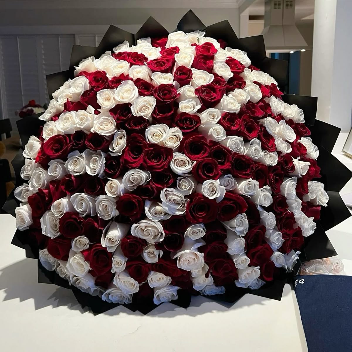 White &amp; Red Premium Rose Bouquet