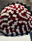 White & Red Premium Rose Bouquet